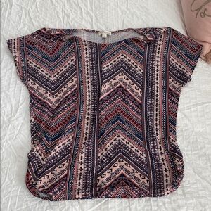 Misia Multicolor Chevron Short Sleeve Top